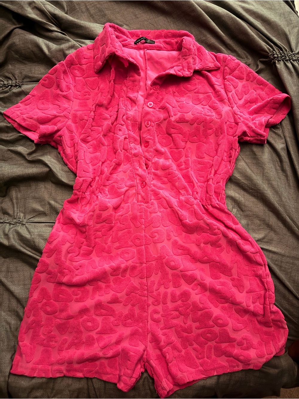 Towel-Print Romper